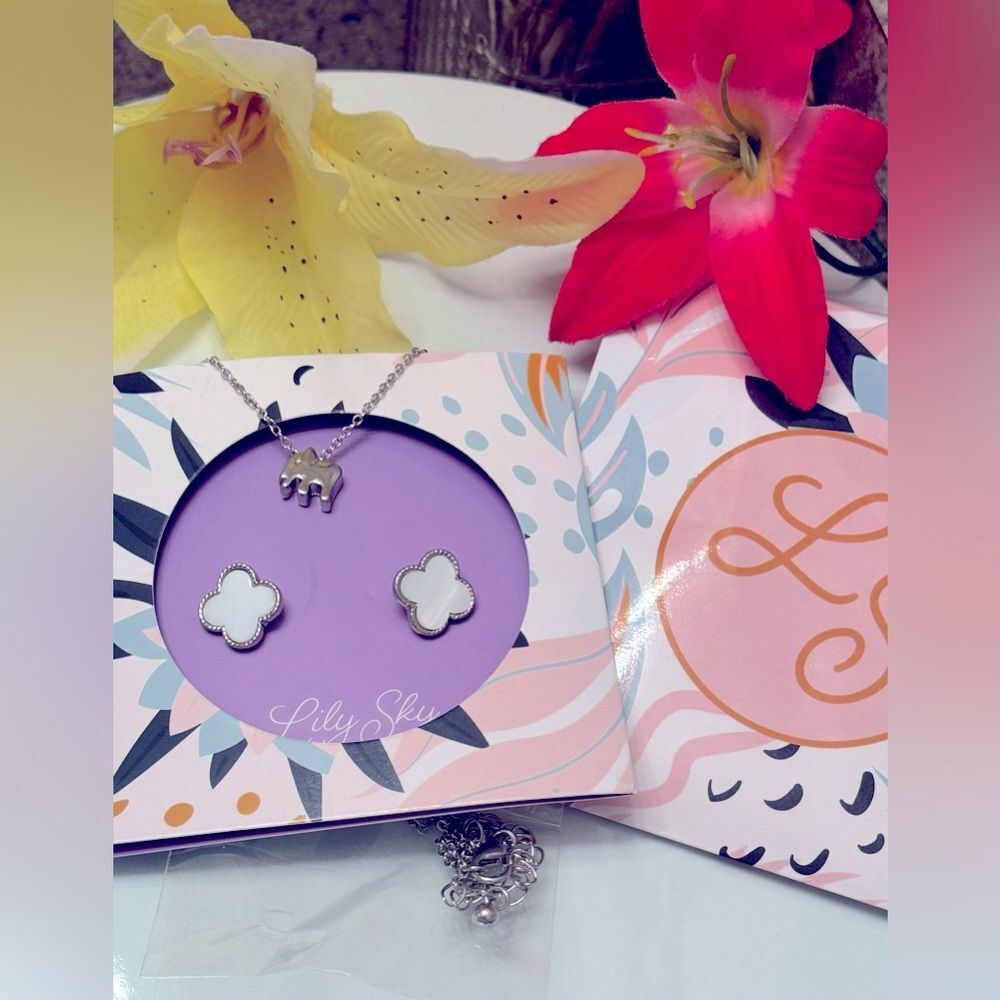 New in box! Lily Sky Elephant Necklace and Earrings Set!
